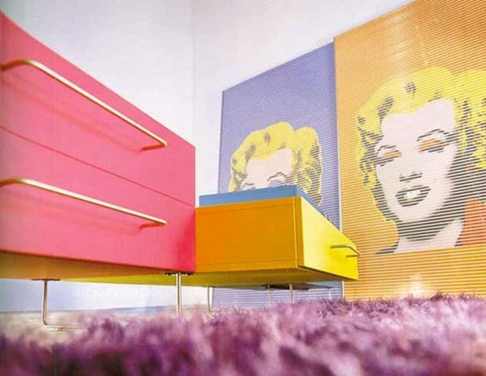 pop art χαρακτηριστικά επιπλωμένα παραδείγματα ζωντανών ιδεών deco σαλόνι merlin