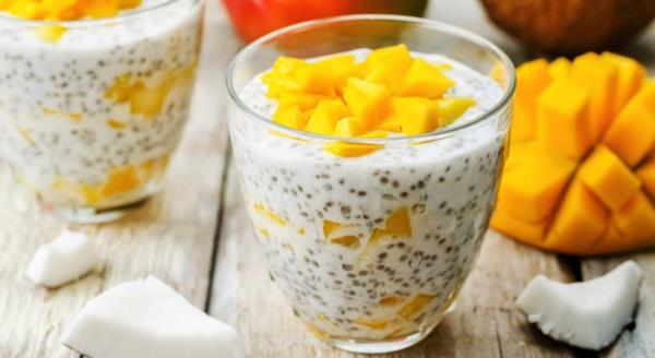 γρήγορες ιδέες για πρωινό chia pudding mango