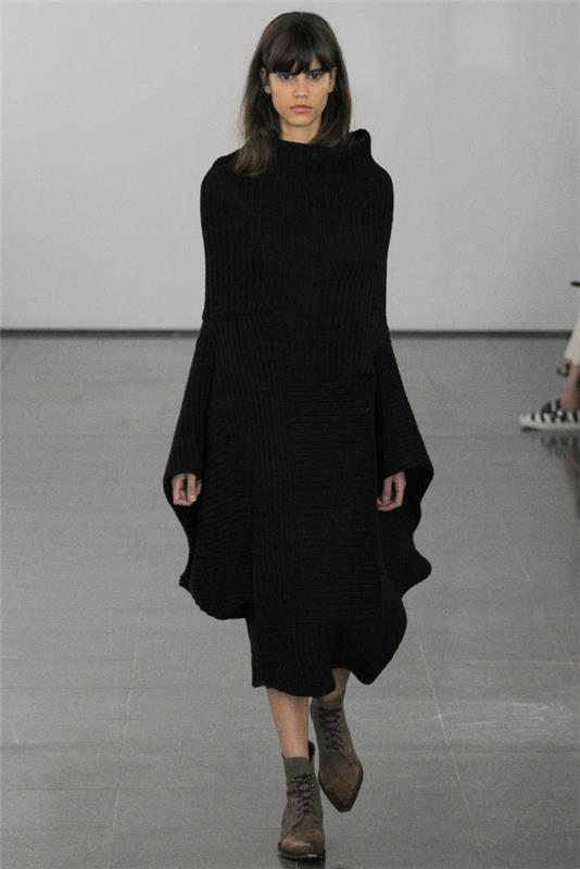 μαύρο πλεκτό φόρεμα knitmode fw 2014 2015 χειμερινά φορέματα γυναίκες