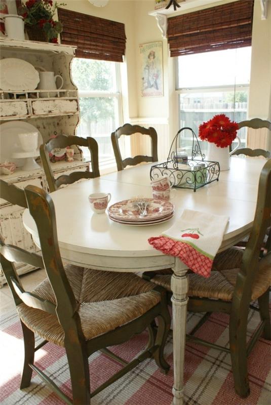 shabby chic κουζίνα στρογγυλή τραπεζαρία