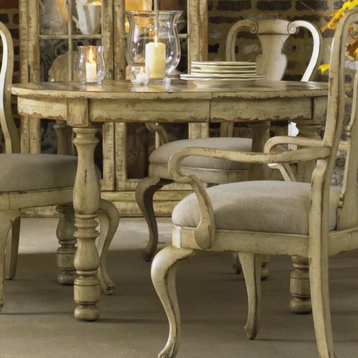 shabby chic έπιπλα τραπεζαρία στρογγυλή τραπεζαρία άνετες καρέκλες