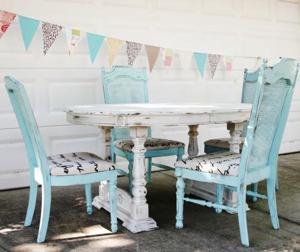 Shabby chic φτιάξτε τις δικές σας καρέκλες κήπου τραπεζάκι κήπου γαλάζιο