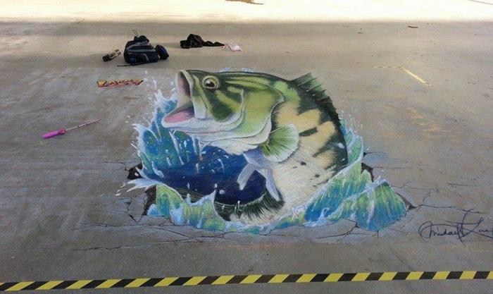 street art artist 3d σχέδια κιμωλίας