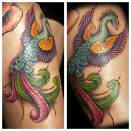 „Rainbow Birds“ tatuiruotės dizainas