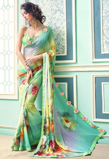 Lengvas svoris Georgette Saree