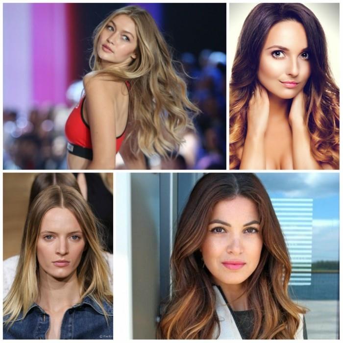 trend χτενίσματα γυναίκες 2017 balayage χρωματισμός αναδεικνύει σκούρα μαλλιά