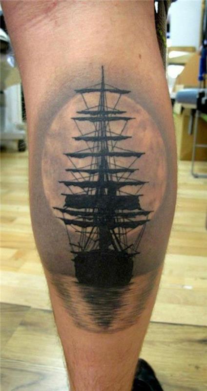 τατουάζ 3d σχέδιο στο πλοίο πόδι