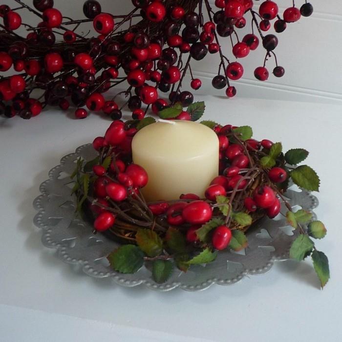 ζωντανές ιδέες τραπεζαρία deco rowan berries deco ιδέες Χριστουγέννων